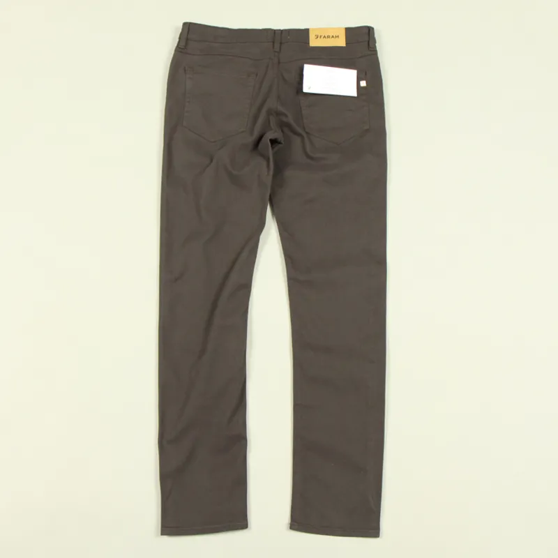 Farah Drake Twill Trousers - Charcoal-1